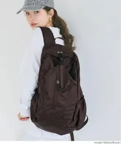 【新品】coca コカ　ポケッタブル縦ファスナーバックパック　ブラウン