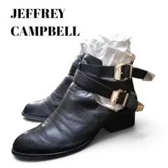 JEFFREY CAMPBELL ベルトデザイン 本革　ショートブーツ ブラックのサムネイル