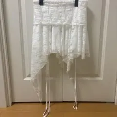 ミニスカート レース 刺繍 白 SHEIN