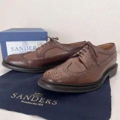 【極美品】SANDERS/サンダース　革靴　ロングウィングブローグ　メダリオンのサムネイル