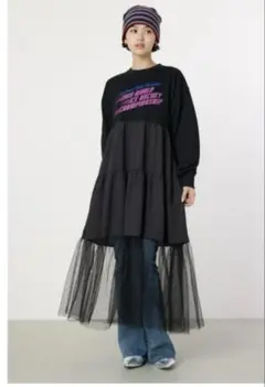 RODEO CROWNS WIDE BOWLチュールドッキングワンピース