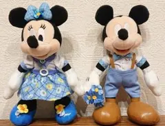 ディズニー ミッキー ミニー ぬいぐるみバッジ Blue ever after