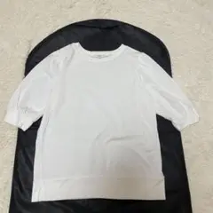 yori ヨリ　カットソー　Tシャツ　ファフスリーブ　五部袖　白　38 日本製
