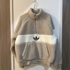 【adidas】トレフォイルロゴ刺繍&ラインデザイン ウィンターフリース　新品