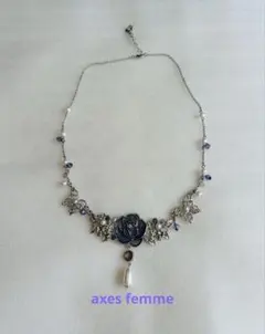 axes femmeアクシーズファム ネックレス 薔薇 パール 蝶