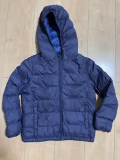 UNIQLO フード付きダウンコート 120 ネイビー