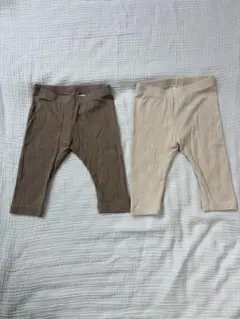 H&M リブ素材 ベビーレギンス 2色セット　68サイズ