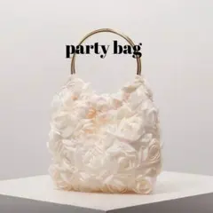 パーティーバッグ　フラワーバッグ　ゴールド　結婚式バッグ　成人式バッグ