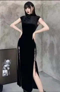 チャイナドレス　黒　М