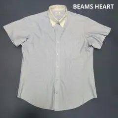 BEAMS HEART 半袖シャツ ストライプ クレリック Lのサムネイル