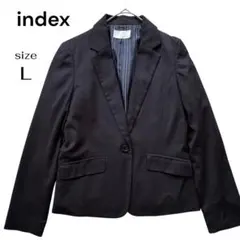 インデックス index テーラード ジャケット 裏地ストライプ L ブラックのサムネイル