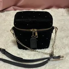 NICE CLAUP ベロアキルティングバニティーショルダー