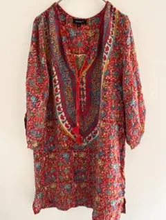 Tolani Sサイズ 赤系花柄 チュニックブラウス 春夏 03-62のサムネイル