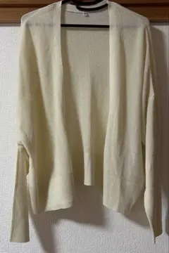 【美品】COCA シャリ感 ショートカーデ サマーニット M クリーム色