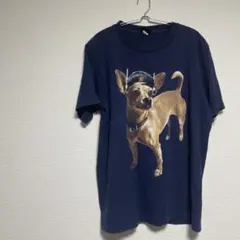 90s TACO BELL タコベル チワワ ヴィンテージ Tシャツ L 紺　犬のサムネイル