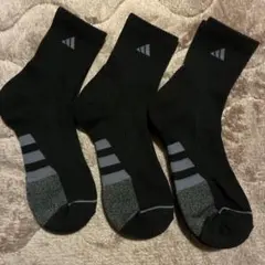 adidas リブ編みソックス 3足セット24-26cm稀少