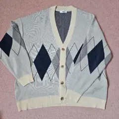 WEGOアーガイル柄 ニットカーディガン