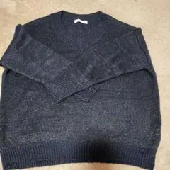 chocol raffine ネイビー 長袖ニットセーター F