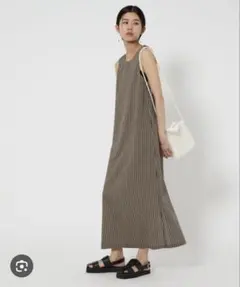 ＜CITEN＞バックギャザーノースリーブワンピースチェックのサムネイル