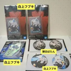 ホロライブ 一番くじ 缶バッチ アクリルチャームスタンド 獅白ぼたん 白上フブキ
