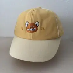 moimoln アライグマ刺繍キャップ イエロー