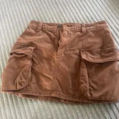 GU ブラウン ポケット付きミニスカート Lサイズ