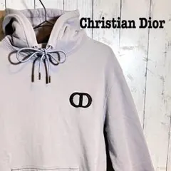 11755【美品・XLサイズ】Dior ワンポイントCDロゴ近年モデルパーカー白