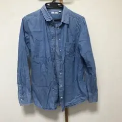 UNIQLO デニムブルー 長袖シャツ L