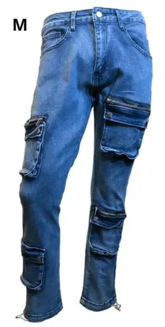 M 80cm 変型ブッシュ カーゴパンツ スキニーデニム インディゴ デリッカー