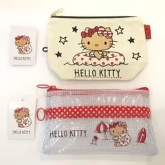 【新品】しまむら ハローキティ 日焼けキティ ポーチ 浮き輪 2個セット