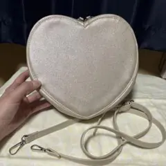 ハート型メタリックゴールドショルダーバッグ