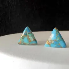 付けっぱなしOK‼️トライアングルコッパーターコイズ　サージカルステンレス刻印