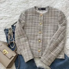 zaraツイードジャケット