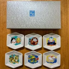 九谷焼　青郊窯　吉祥　縁起豆皿コレクション　豆皿　六角豆皿　六角皿