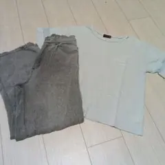 lovetoxic ライトブルーTシャツとブラックグレーパンツセット Mサイズ