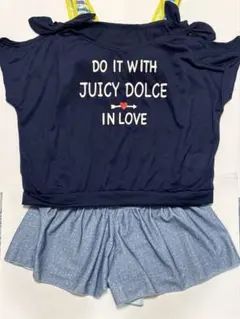 女の子用 セパレート水着 ネイビー/ストライプ