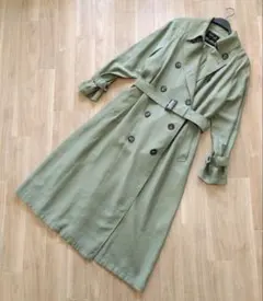【美品】INDIVI グリーン トレンチコート　インディヴィ 12 XL