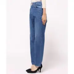 BLACK ハイウエスト ストレートデニム ライトブルー