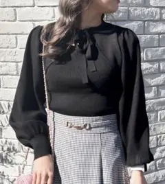 完売品 ⭐︎ 美品 INGNI デコルテオープンニット 長袖 M ブラック ニット