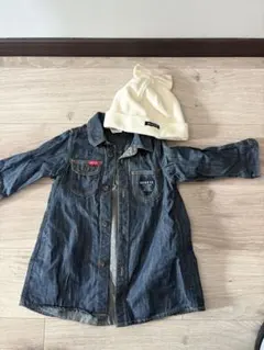 BREEZE デニムシャツ90センチとニット帽 セット