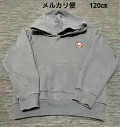 最終処分　マリオ キノコ パーカー 120cm ブルー グレー
