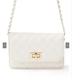 GRL キルティングレザーチェーンショルダーバッグ[tr319] オフホワイト