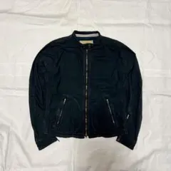 ジップアップ ブルゾン M ブラック 綿 立ち襟 バイク アメカジ ミリタリー