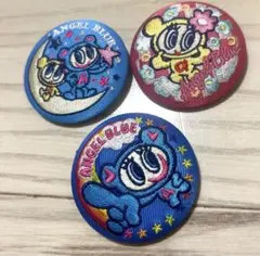 ナルミヤ　刺繍缶バッジ 3個セット（エンジェルブルー）