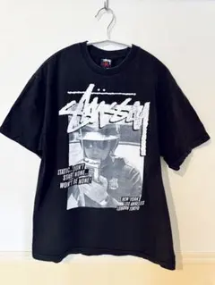 STUSSY フォトプリントTシャツ M ストリート 黒　ダンス