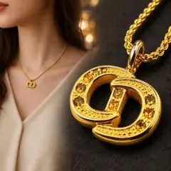 Dior CDロゴ ネックレス ゴールド ラインストーン 636のサムネイル