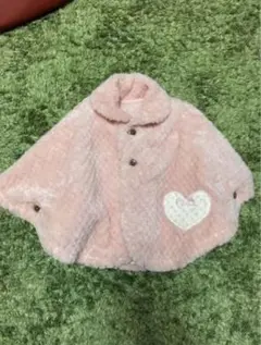 ベビー ポンチョ ケープ ピンク 50~70