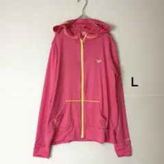 ROXY ラッシュガード ピンク フード付き ジップアップ L