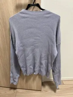 グレイル　薄紫 リブ編み 長袖セーター