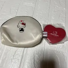 ハローキティ ポーチ＆ハート型ミラー 2点セット